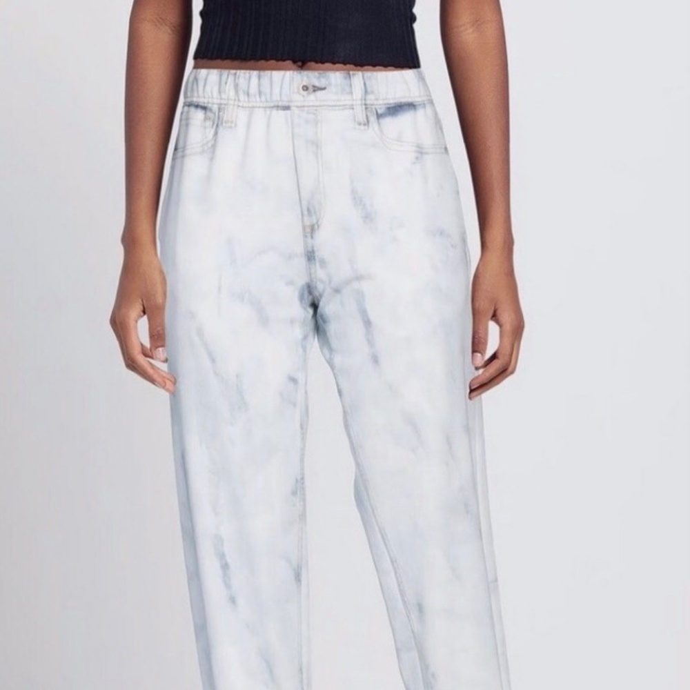 NWT Rag & Bone Miramar Sweatpants Faux Jeans Jogger, Acid Wash, Size M